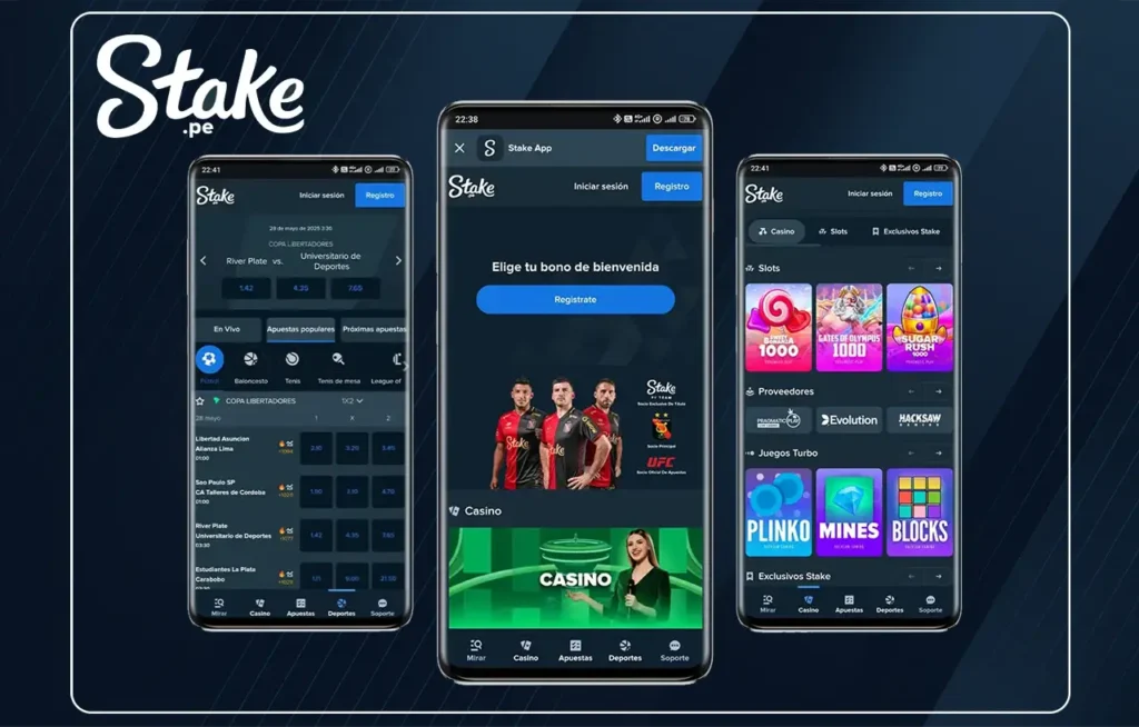 Stake Perú aplicación móvil para dispositivos iOS y Android