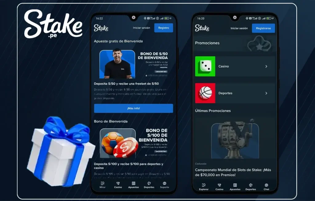 Bonificaciones y promociones en la aplicación Stake Perú