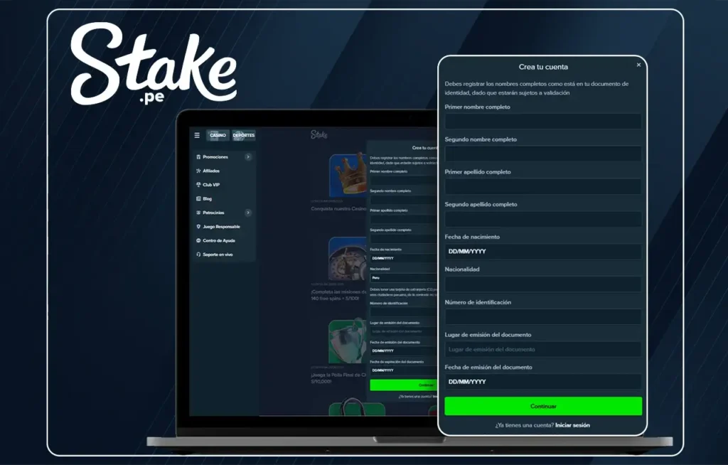 Registro en Stake Casino online